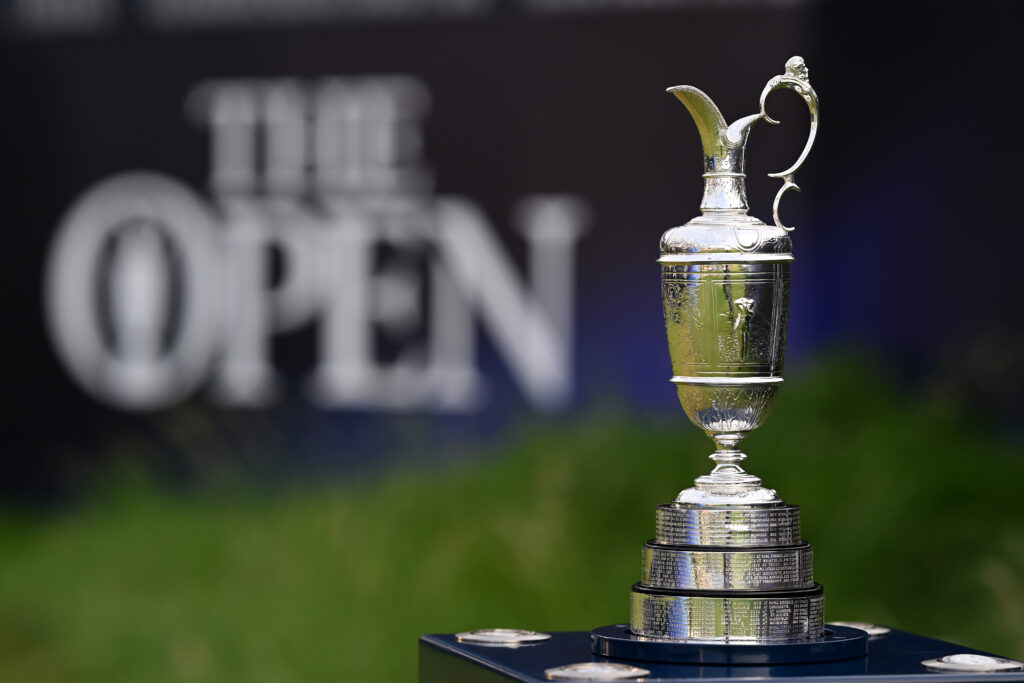 The Claret Jug sits at Royal Portrush for The Open Championship 2025