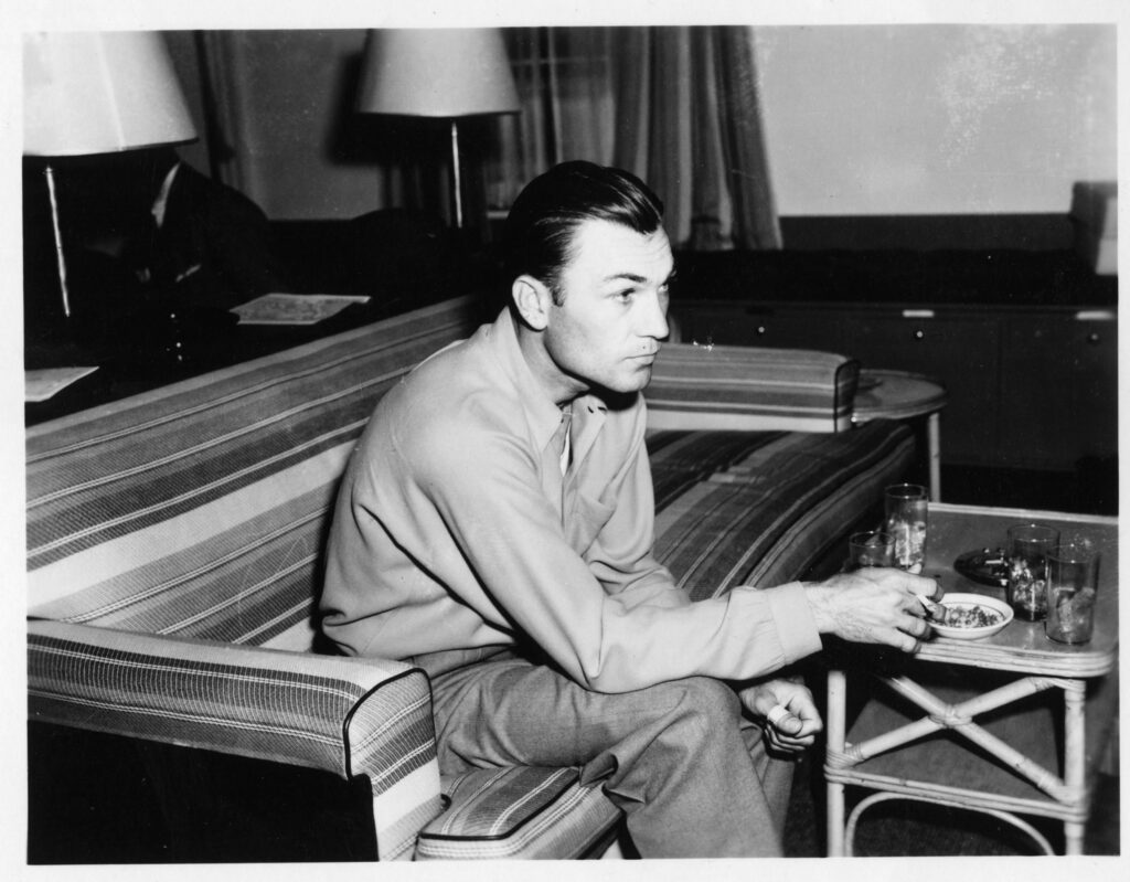 Ben Hogan relaxing in the Augusta National clubhouse during Masters week