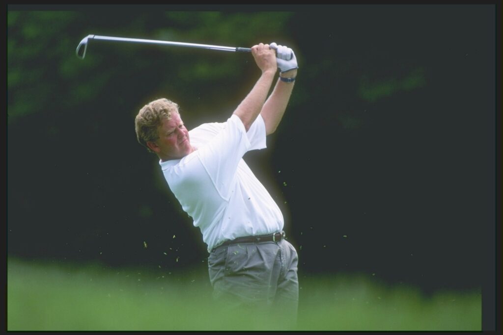 Colin Montgomerie looks on during the U. S. Open at the Congressional Country Club in 1997