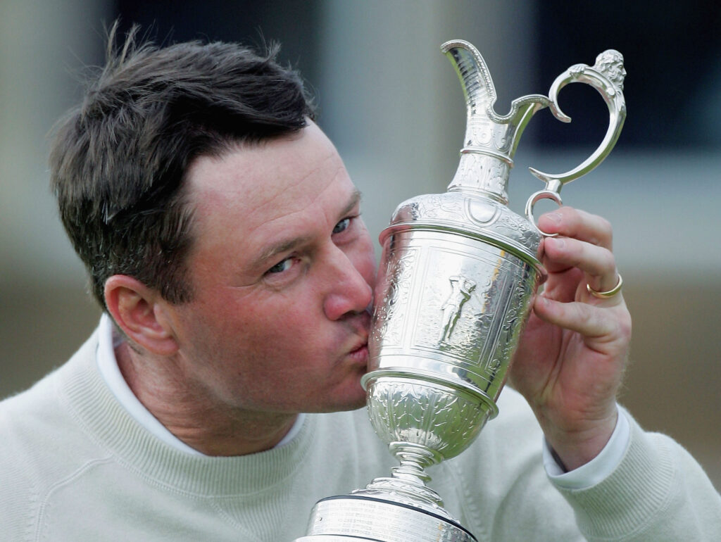 Todd Hamilton kisses the claret jug following his victory at The Open Championship at Royal Troon in 2004