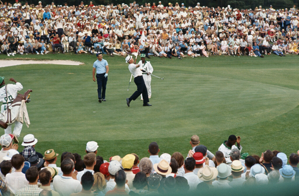 Jack Nicklaus Throwing Ball Into Crowd