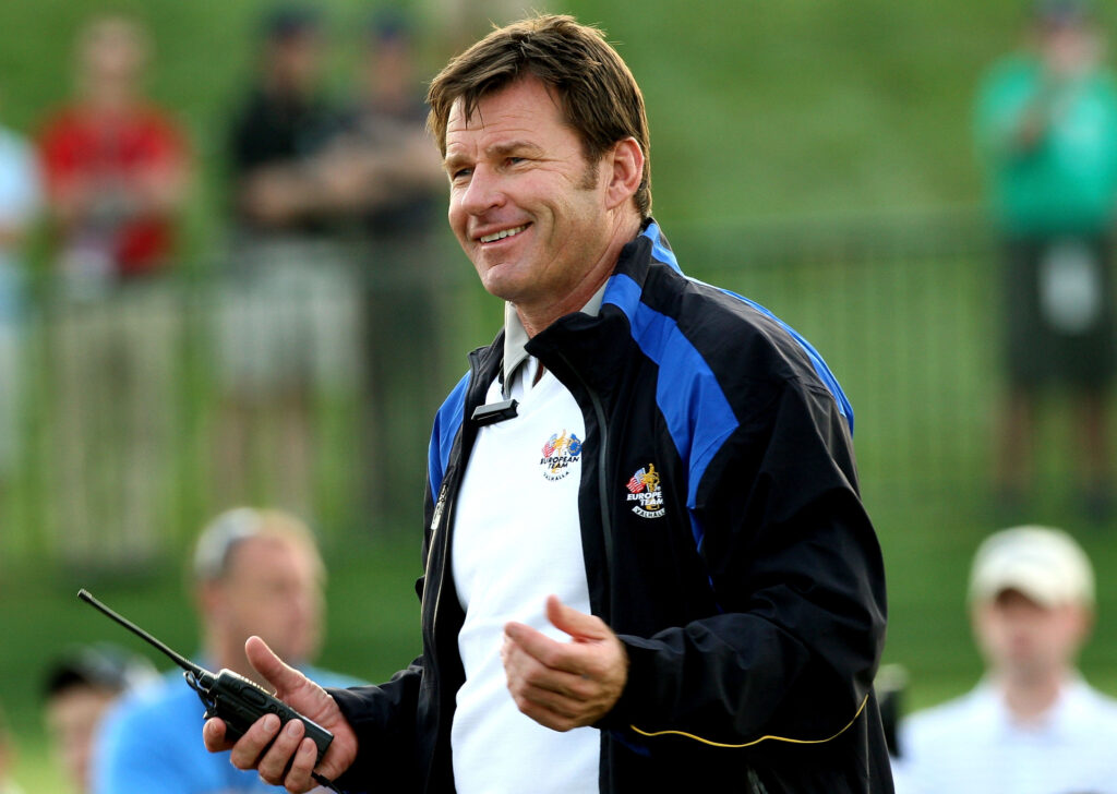 European team captain Nick Faldo during the 2008 Ryder Cup at Valhalla Golf Club
