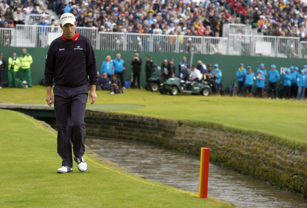 Padraig Harrington walks down the 18th fairway during the 2007 Open Championship at Carnoustie